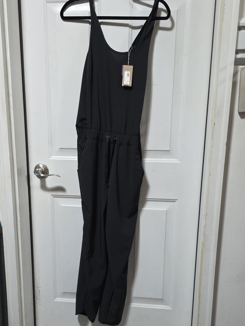 Patagonia Black Sleeveless Drawstring Jumpsuit